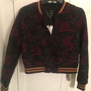 Rose printed bomber